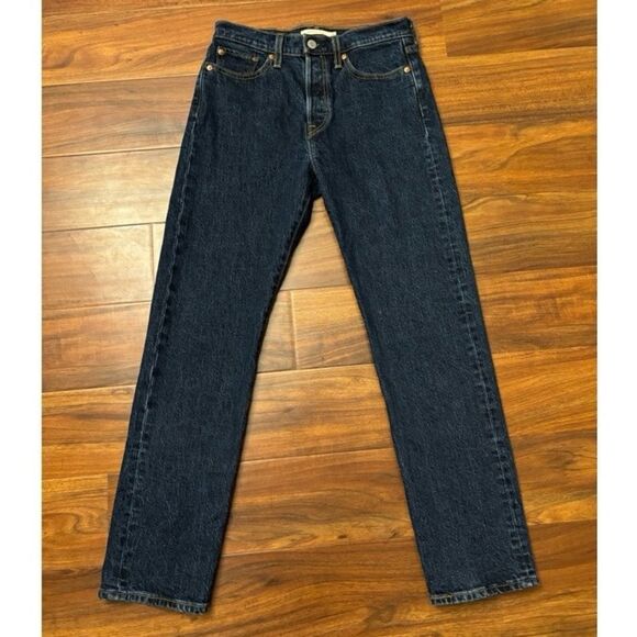 Levi’s Wedgie Straight Dark Wash Premium Denim Jeans - Picture 1 of 6
